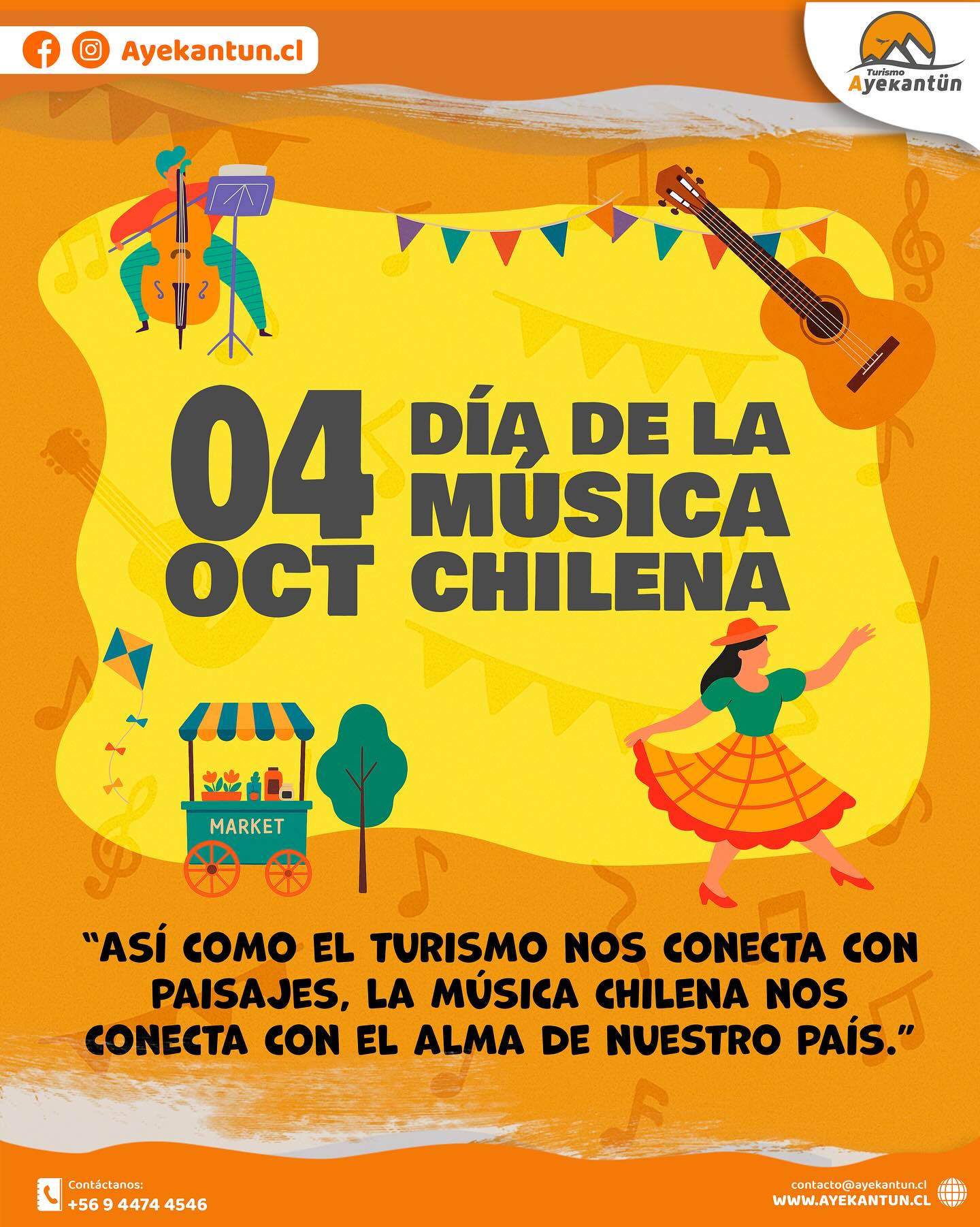 La música chilena es diversidad, identidad y pasión. ¡Hoy la celebramos con orgullo! 🎤🥁 #díadelamúsicachilena #hechoenchile #ayekantun